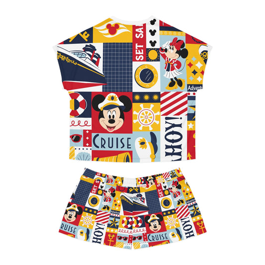 Cruise Patchwork Mickey & Minnie Women's Pajama Set