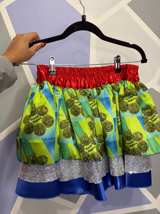 SIZE MEDIUM READY TO SHIP WORLD MAJORS THREE LAYERED SKIRT