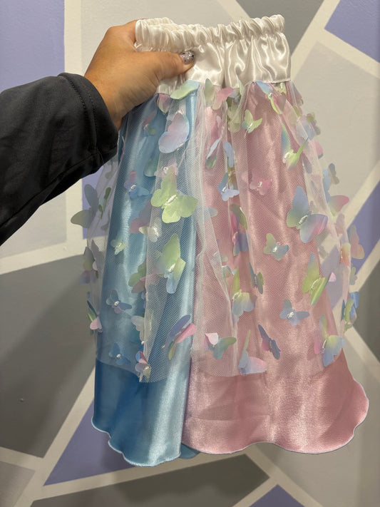 Pink & Blue w/ 3D butterflies SIZE MEDIUM