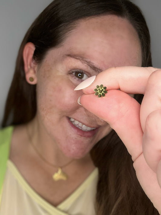 Flower Power Studs (hidden Mickey)