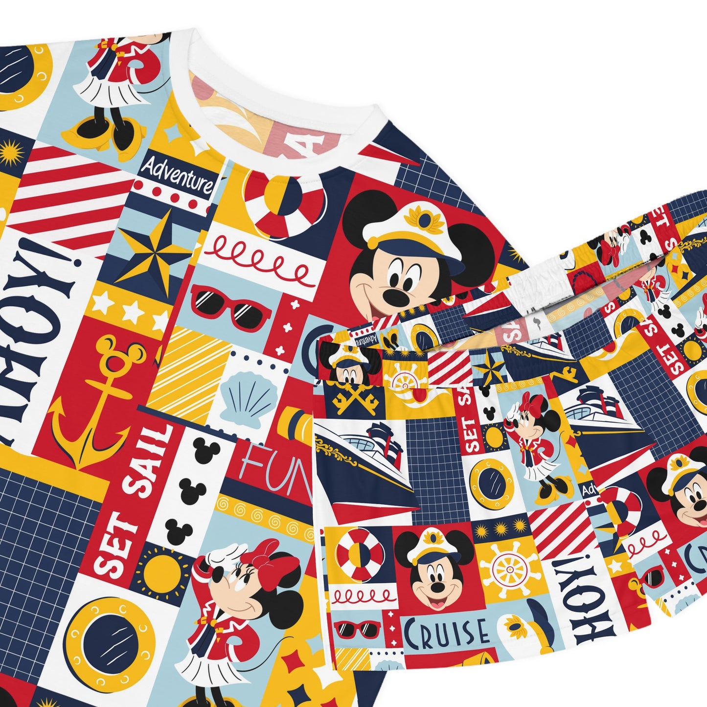 Cruise Patchwork Mickey & Minnie Women's Pajama Set