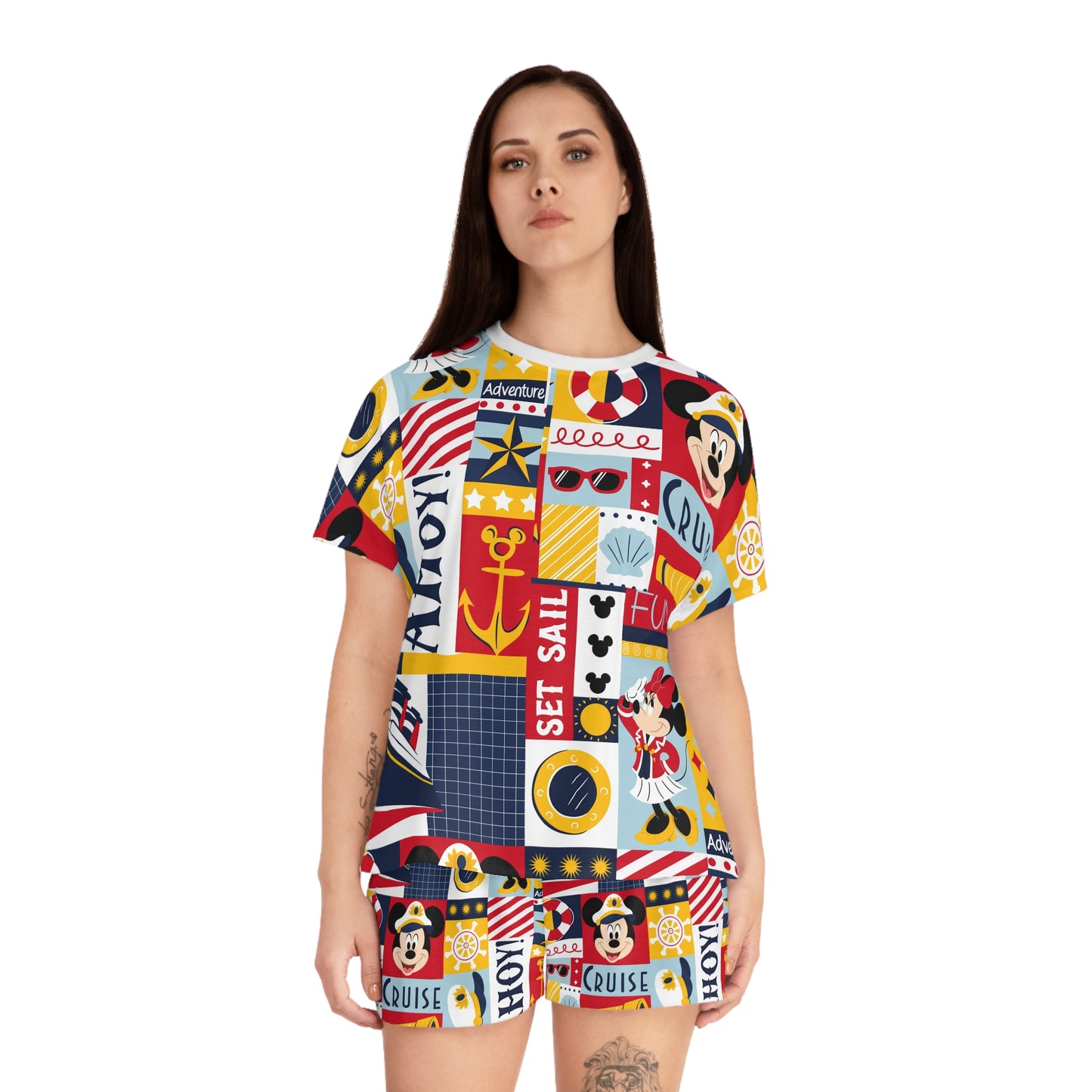 Cruise Patchwork Mickey & Minnie Women's Pajama Set