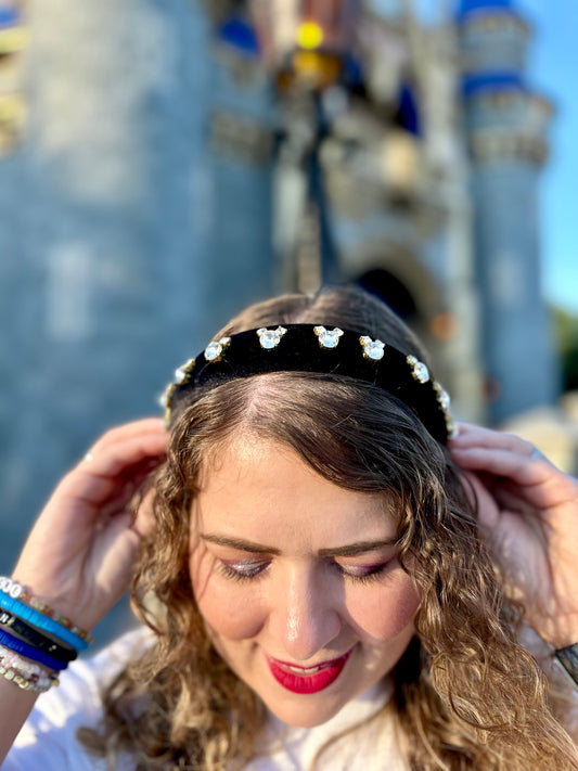 BEJEWELED MICKEY VELVET HEADBAND