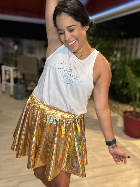 Holographic Gold Godess Skirt