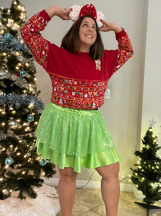 Solid Highlighter Green Skirt