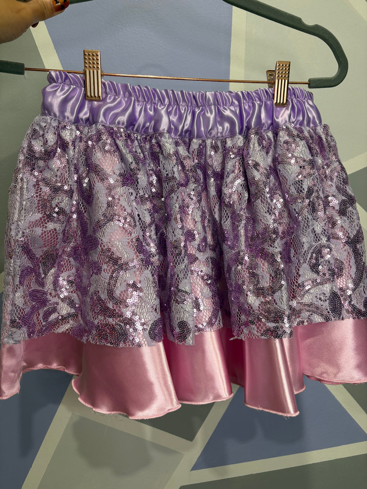 SIZE SMALL READY TO SHIP LAVENDER LACE SPARKLE SKIRT