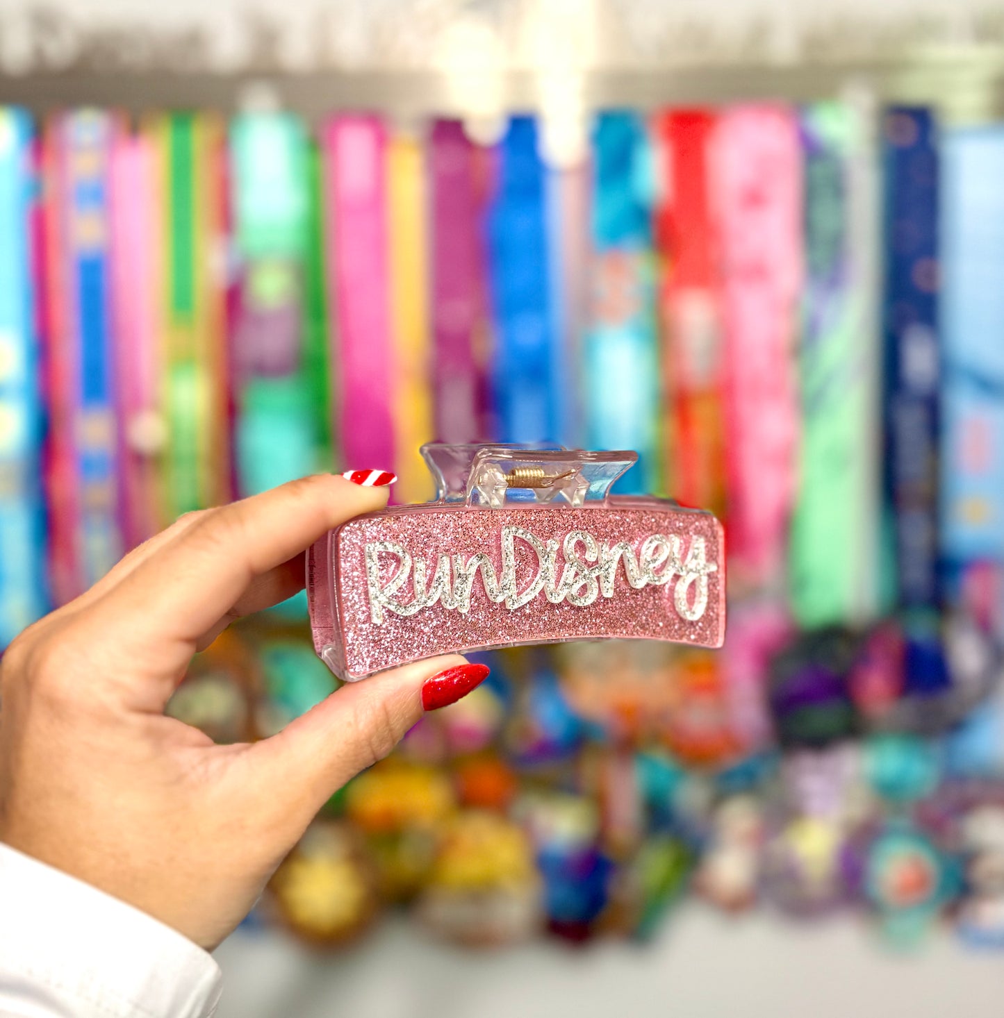 PINK GLITTER RUNDISNEY LARGE HAIR CLIP